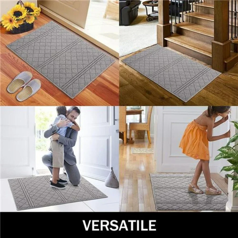20x32, Non-Slip Absorbent Resist Dirt Door Mats, Machine Washable, Grey